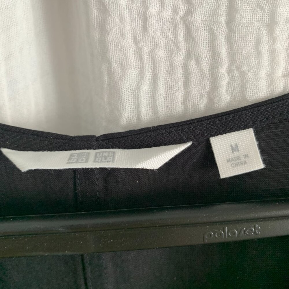 Uniqlo Maxi Linen Blend Black Dress, Size M - Picture 6 of 7